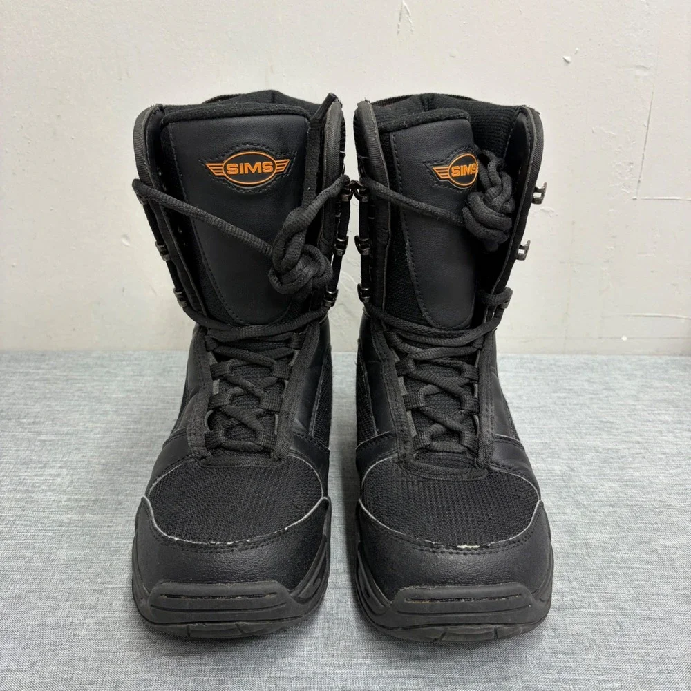 Sims Snowboard Boots Kids Size 4 Black Orange Lace Up Winter Sports V84